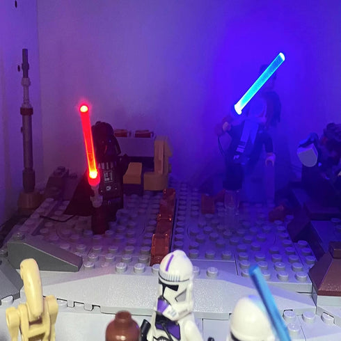 Light-up Lightsaber for Lego,Minifigure Accessories LED Lightsaber with USB,Compatible with Star Wars Minifigure?RGB Black Handle?...