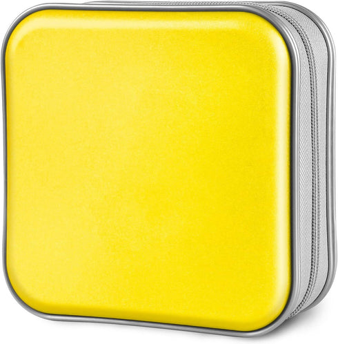 CD Case, 40 Capacity CD/DVD Case Holders Wallet Hard Plastic DVD Disc Cases Storage Binder for Car Home Office Travel (Yellow)...