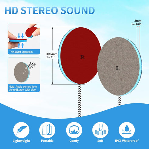 Wired Ultra Thin 4mm Pillow Speakers Stereo,Sleeping Music Headphones for Side Sleepers(3.5mm Jack)...
