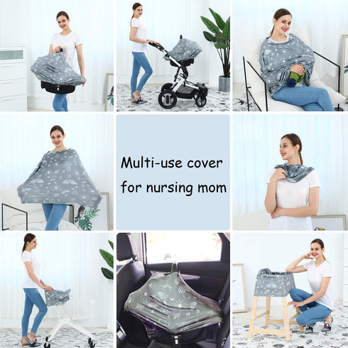 Carseat Canopy Breastfeeding Cover - Multi Use Infant Stroller Cover, Car Seat Covers for Babies, Baby Shower Gifts for Boys and Girls (Creativity...