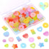 70 Pcs Mixed Candy Charms Soft Jelly Sugar Resin Flatback Beads Pendants Mini Assorted Jelly Buttons Heart Star Candy Bear Doughnut Shaped Charm w...