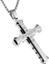 HZMAN Religion Men's Large Byzantium Stainless Steel Cubic Zirconia Cross Necklace Pendant 22 + 2 Inch Chain...