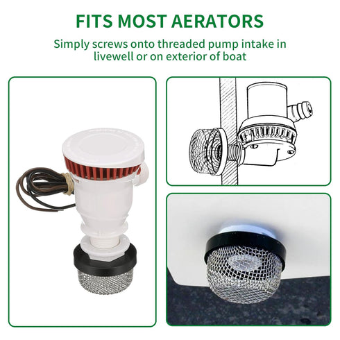 2 Pack Stainless Steel Mesh Strainer, 3/4"-14 Aerator Screen, Compatible with Livewell Pump, Industrial Plumbing Inline, Garden Washers, and Baitw...