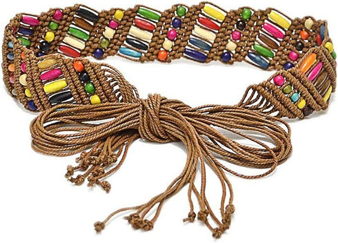 Bohemia Womens' Colorful Woven Belt Wax Rope Skirt Dress Belts...