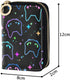 RFID Credit Card Holder Colorful Neon Cat Heads Leather With Zipper Card Case Wallet for Women Girls...