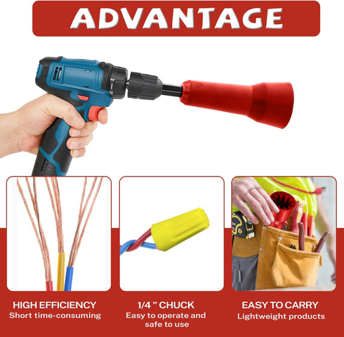 2 Pcs Wire Twister Tool for Drill Wire Twist Tool Twisting Spinner for Drill and Wire Connector Driver with 1/4" Wire Nut Twister Electrician Tool...