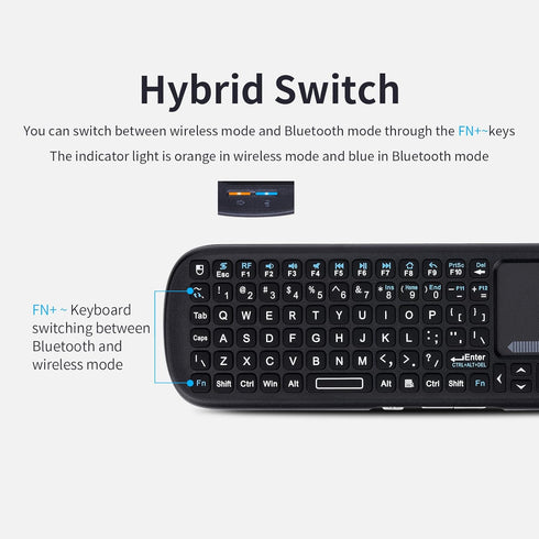 iPazzPort 2.4GHz Wireless Mini Keyboard with Touchpad Mouse Combo for Android TV Box/PC/Tablet/PS4/Raspberry Pi 3/HTPC KP-19SM...