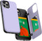 GOOSPERY for iPhone 12/12 Pro (2020) 6.1-Inch Card Holder Wallet Case, Protective Dual Layer Bumper Phone Back Cover with Hidden Mirror - Purple...