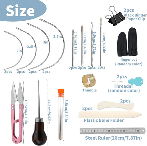 33 Pcs Bookbinding Kits 4 Pcs Bone Folder Paper Creaser Paper Folding Tool Book Binding Supplies with Bookbinding Needle, Waxed Thread, Steel Rule...