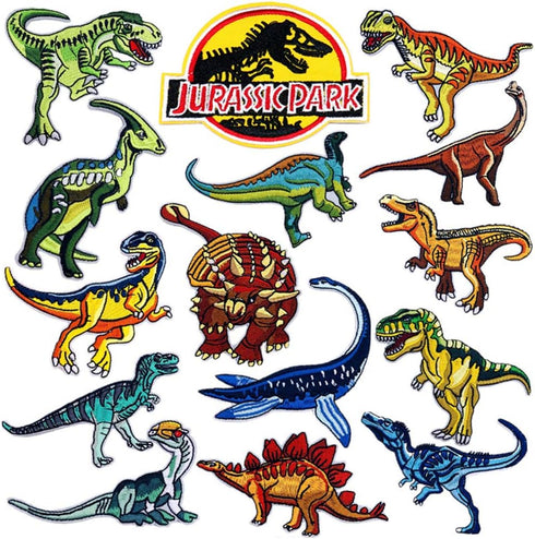15 Pcs Dinosaur Patch Dinosaur Embroidery Patches Sew On or Iron On Patches for Kids Clothing Repair Decoration DIY Badge Applique Clothes Backpac...