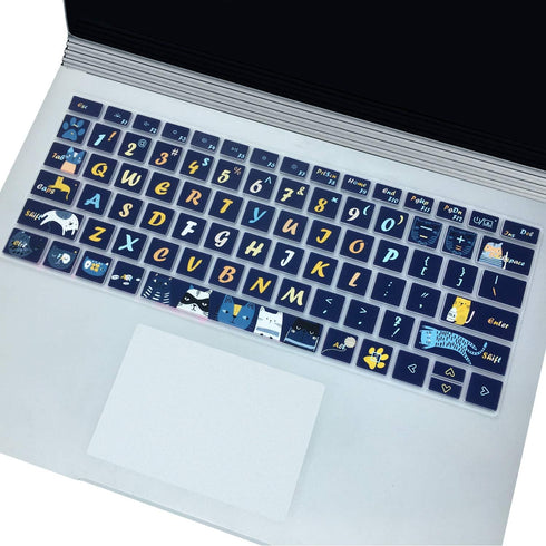 Sanfulin Keyboard Cover Skin for Microsoft Surface Laptop 3 13.5''&15'' and Surface Book 3 13.5''&15'',Silicon Keyboard Protector with Big Letter ...