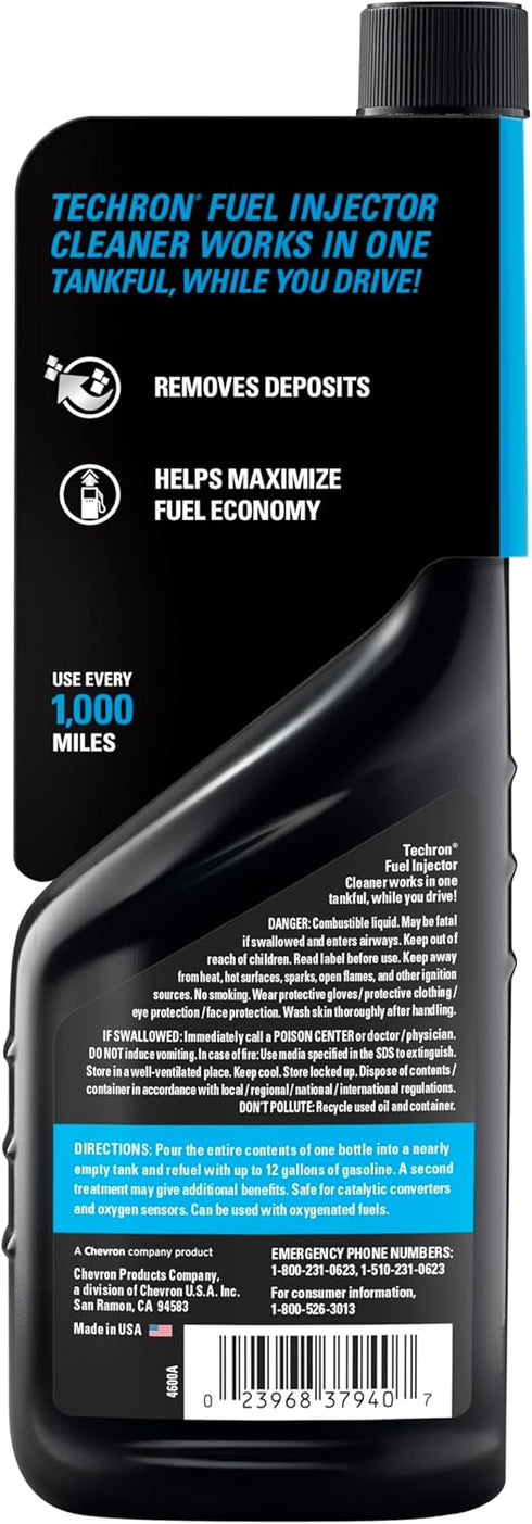 Chevron Techron Fuel Injector Cleaner, 12 oz, Pack of 1...
