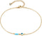Gold Dainty Turquoise Anklet for Women,14K Gold Plated Cute Tiny Beaded Evil Eye Boho Beach Foot Chain Ankle Bracelet for Women on Summer...
