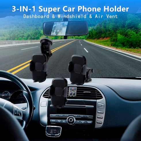 Phone Mount for Car, Car Phone Holder Mount, Universal Car Cell Phone Holder Mount Windshield Vent Dashboard, Compatible with All Smart Phones...
