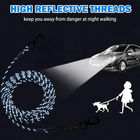Dog Tie Out Cable 10ft/15ft/20ft/30ft Dog Runner for Yard and Outdoor with Swivel Hook Green/Blue/Purple Reflective Lead Dog Chains for Training M...