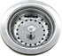 Basket Strainer 4 Inch Kitchen Sink Steel Drain with ABS Base and Removable Strainer Assembly, for American Standard Kitchen Sink with 3-1/2 Inch ...