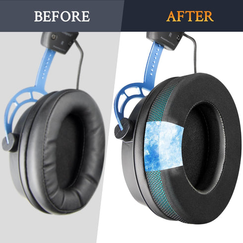 SOULWIT Cooling Gel Replacement Earpads for HyperX Cloud 1/2/Pro/Core/Alpha/Alpha S/Flight/Stinger/Mix/CloudX/CloudX Chat, Ear Pads Cushions with ...