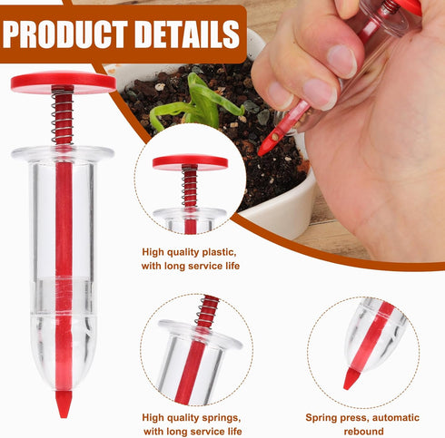 6pcs Mini Seed Spreader, Manual Seedlings Dibber and Widger Set Handheld Garden Hand Seed Sower Planter Tool Small Sowing Seed Dispenser for Tiny ...