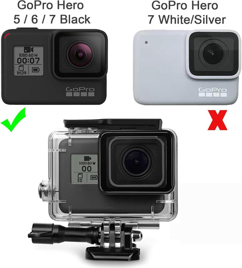60M/196FT Waterproof Housing Case for Go Pro Hero 7/6/5 Black(2018), Waterproof Case Diving Protective Housing Shell with Touchable Cover for Go P...
