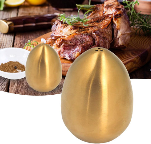 Spice Shaker, Stainless Steel Egg Shaped Spice Jar Pepper Shaker for Home and Kitchen Utensils(Gold)...