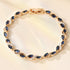 Richapex Diamond Tennis Bracelet for Women, Eternity Bracelet Blue Cubic Zirconia, Gold Plated...