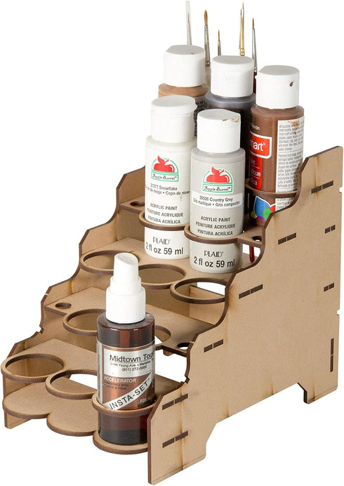 The Broken Token Modular Paint Half Rack w/ 35mm Holes - Multiple Organizer for Paint Bottles, Pots, and Brushes in Tiered Layout - Customize Your...