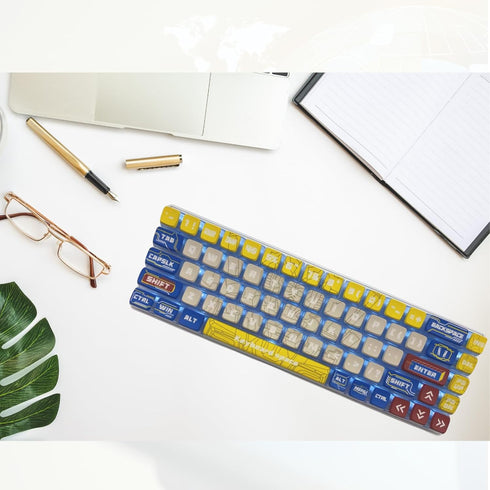 Blue Pudding Keycaps, Dye Sub PBT Keycaps,Custom Keycaps for Mechanical Gaming Keyboard,Shine Through Keycaps,Compatiability for 100%, 95%,80%,75%...