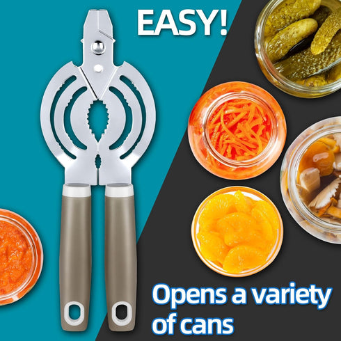 Jar Opener, Multifunctional Jar Openers for Seniors, Stainless Steel Jar Lid Opener, Easy Twist Bottle Opener for Seniors with Arthritis...