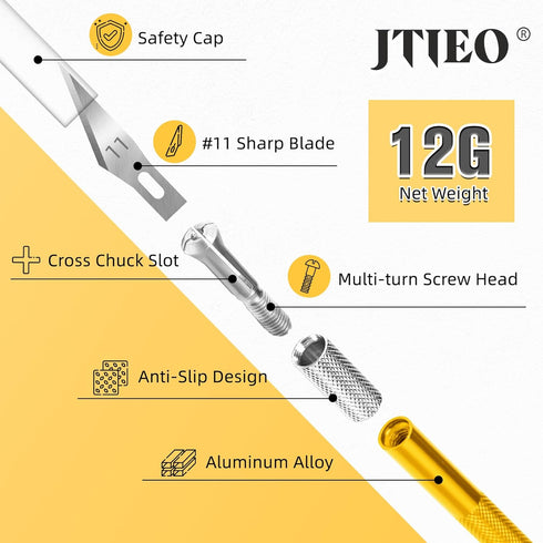 Exacto Knife Craft Knife Hobby Knife 74 Pack with 4 Upgrade Sharp Hobby Knives and 70 Spare Knife Blades for Art, Scrapbooking,Stencil (Gold)...