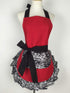 Hyzrz Cute Lace Flirty Apron with Pocket, Fun Retro Sexy Cooking Pinup Aprons for Women Girls (Red)...