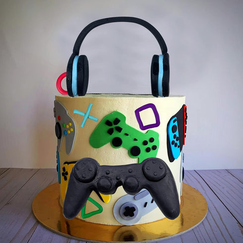 11 PCS Video Game Themes Cake Toppers Cake Decoration Headset Cake Decoration Game Console Controller Cake Decoration Game Theme Birthday Party Su...