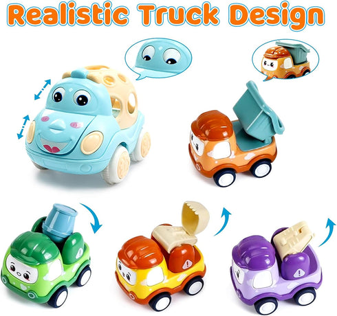 ZHENDUO BLASTER 8 Pack Mini Toy Cars for Toddlers 1-3 Pull Back Cars for Toddlers 1 2 3 4 Year Old Truck Toys Friction Powered Car Kids Boys Birth...