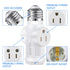 3 Prong Light Socket to Plug Adapter,E26 Outdoor Light with Outlet,E27 Light Bulb to 2/3 Prong Outlet Plug Splitter Converter for Garage Porch CCT...