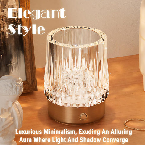 KOSTA Crystal Table Lamp Premium Vase Rechargeable Crystal Vase Lamp Heavy Handmade Modern Vases for Decor Home Bedroom Kitchen Office Living Room...