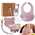 Silicone Baby Fruit Feeder Set with Mini Freedzer Nibble Tray, Breastmilk Popsicle Mold with Baby Bib and Pacifier Clip, BPA Free Teether for Safe...