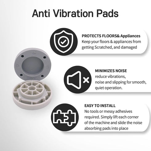 All New Enterpark Premium Quality Cost Effective Anti-Slide Pad Set of Anti-Vibration and Anti-Walk Pads for Washer, Dryer and Furniture (Set of 4 Noise Reduction Rubber Pads)