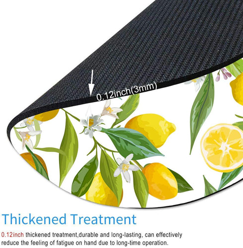 Smooffly Watercolor Lemon Painting Art Round Mouse Pad, Lemon Fruits with flowers and leaves pattern Circular Mouse Pads...