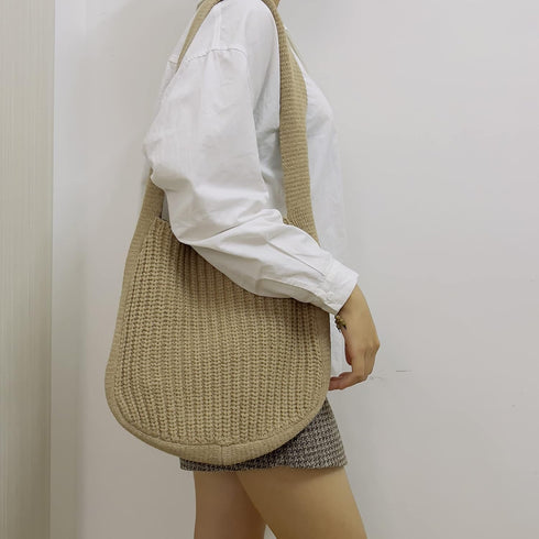 Hobo Knit Crochet Tote Bag for Women Handmade Woven Aesthetic Women's Cute Casual High Capacity Shoulder Handbags...