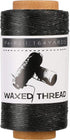 Jupean Waxed Thread, 150m /164Yards Black Leather Sewing Thread, Hand Stitching Threads for Hand Sewing, Bookbinding, and Beginners Leather Craft ...