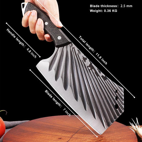 BLADESMITH Cleaver Knife, Full Tang Chinese Kitchen chef knife chopper, Forged High Carbon Steel Blade and Ergonomic Handle,2023 Gifts Ultra Sharp...