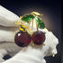Cherry Brooch for women Red Crystal Pin Bee Brooches Wedding Brooch Cherry Pin Brooch Women Dress Scarf Clothing Accessories Jewelry...