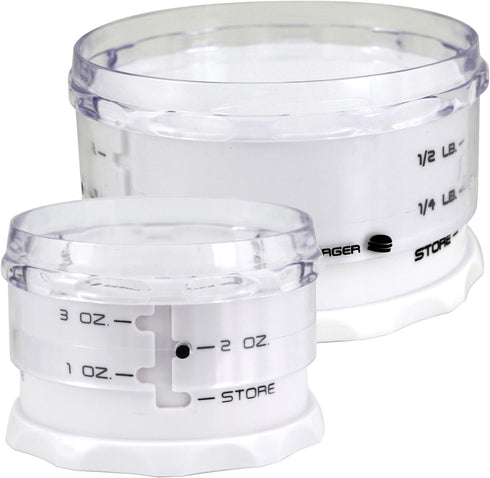 KitchenArt Adjust-A-Burger Press Set, Plastic, 2-Piece, White...