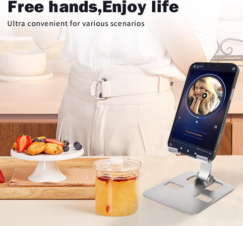 Adjustable Cell Phone Stand, Desk Phone Holder, Foldable Phone Stand for Desk?Compatible with iPhone 14 13 12 11 Pro Xs Max, 4-8'' All Phones?Tabl...