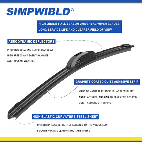 2 Factory Wiper Blades Replacement For 2018 Chevrolet Camaro/2002-2006 Honda CR-V Original Equipment Windshield Wiper Blades Set 21"+20" (Set of 2...