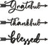 Yookeer 3 Pcs Thankful Grateful Blessed Letter Sign Wood Cutout Sculptures Arrow Signs Wall Decor Black Letters Rustic Wall Art for Home Bathroom ...