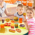 Play Food Toy Set for Kids Kitchen, Pretend Removable Fast Food Playset Cutting Toy with Hamburger ? French Fries Combo, Role Play Educational Kit...
