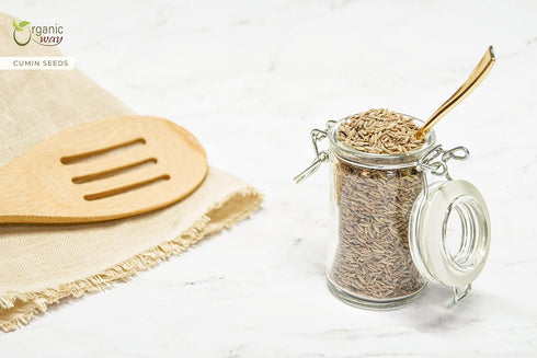 Organic Way Premium Cumin/Jeera Seeds Whole (Cuminum cyminum) - Adds Flavour & Aroma | Organic & Kosher Certified | Raw, Vegan, Non GMO & Gluten F...