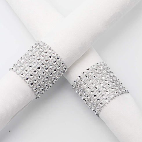 KPOSIYA Napkin Rings, Pack of 60 Rhinestone Napkin Rings Diamond Adornment for Place Settings, Wedding Receptions, Dinner or Holiday Parties, Fami...