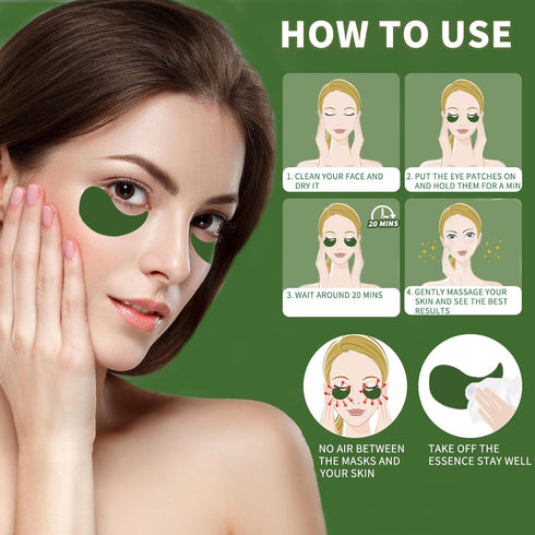 Under Eye Patches 70PCS, Green Tea Eye Patches for Puffy Eyes Treatment, Under Eye Masks for Dark Circles and Puffiness, Non-Irritating Eye Mask S...