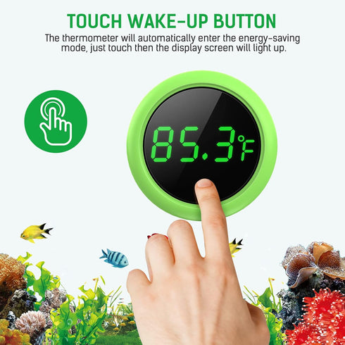 Fish Tank Thermometer, PAIZOO LED Aquarium Thermometer Digital Accurate Temperature Gauge, Stick-on Digital Thermometers Aquarium Accessories Suit...
